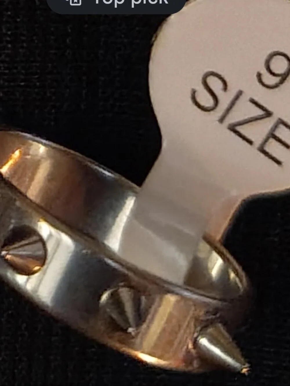 Spiked Silver-Tone Adjustable Ring